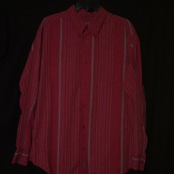 Chaps Denim Mens Button Up Light Striped Shirt XL - Picture 4 of 7